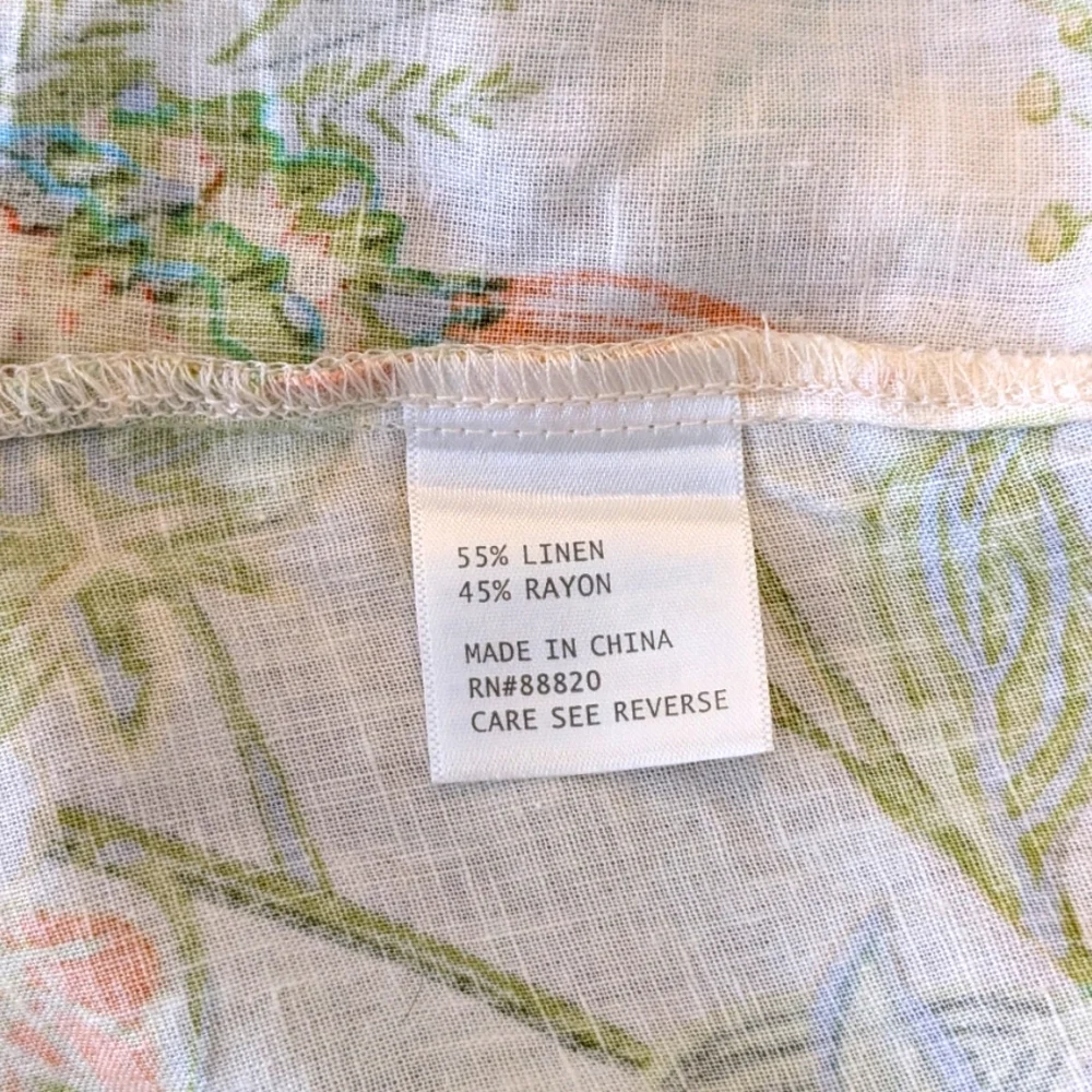 Rachel Roy Floral Print Linen Blend Top M - Picture 4 of 4